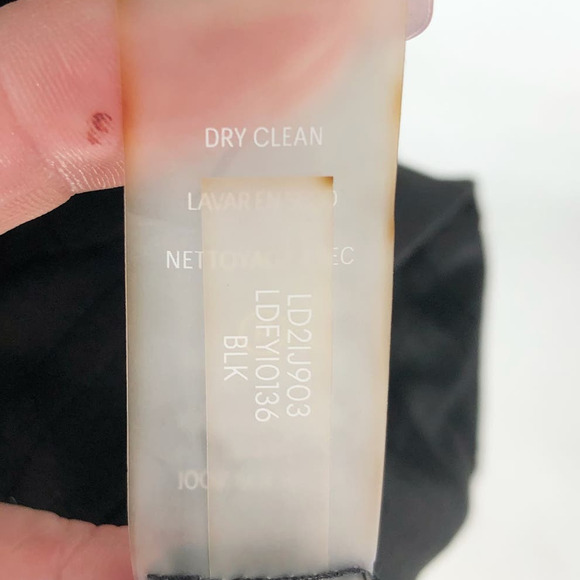 KARL LAGERFELD Women's Burnout Logo Print Dress 6 Black V-Neck Tie Waist NWT - Picture 14 of 14